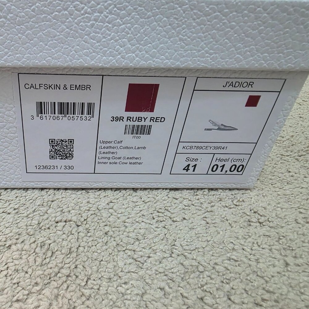 NWT Dior J'ADIOR Slingback Pump Ruby Red 41 - Picture 7 of 7